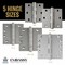 Embassy 3 x 3 Solid Brass Hinge, Satin Nickel Finish with Urn Tips 3030US15U-1 - alternate 2